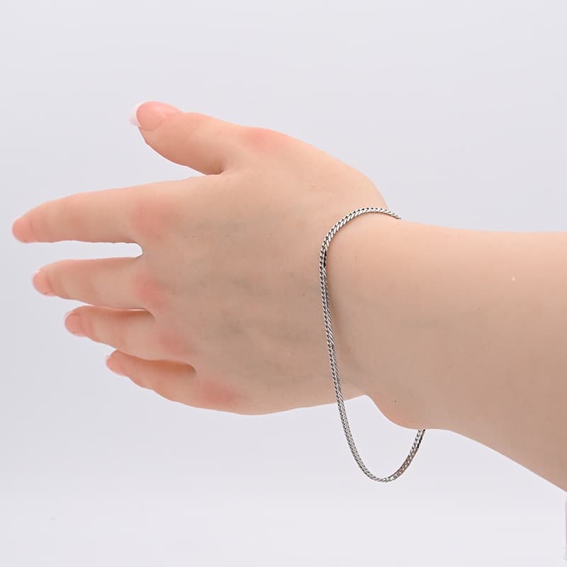 PT850(プラチナ) 喜平ブレスレット 6面ダブル 4.6g 18cm 新品