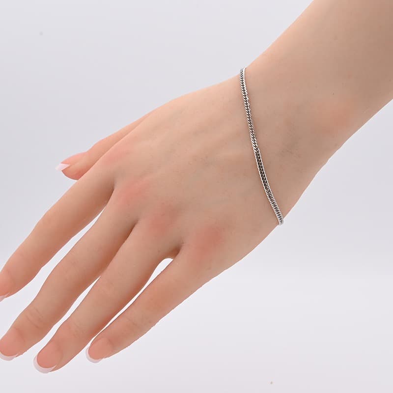 PT850(プラチナ) 喜平ブレスレット 6面ダブル 4.6g 18cm 新品