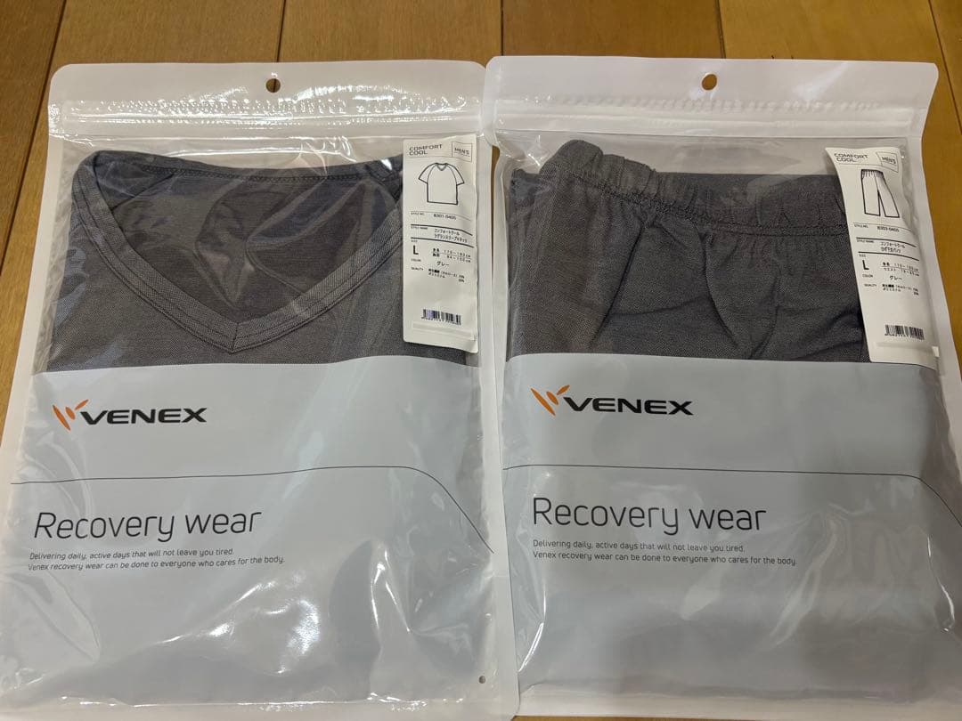 値下げ　VENEX. コンフォートクール上下　L VENEX（ベネクス） リカバリーウェア メンズ 上下セット 半袖 Vネック