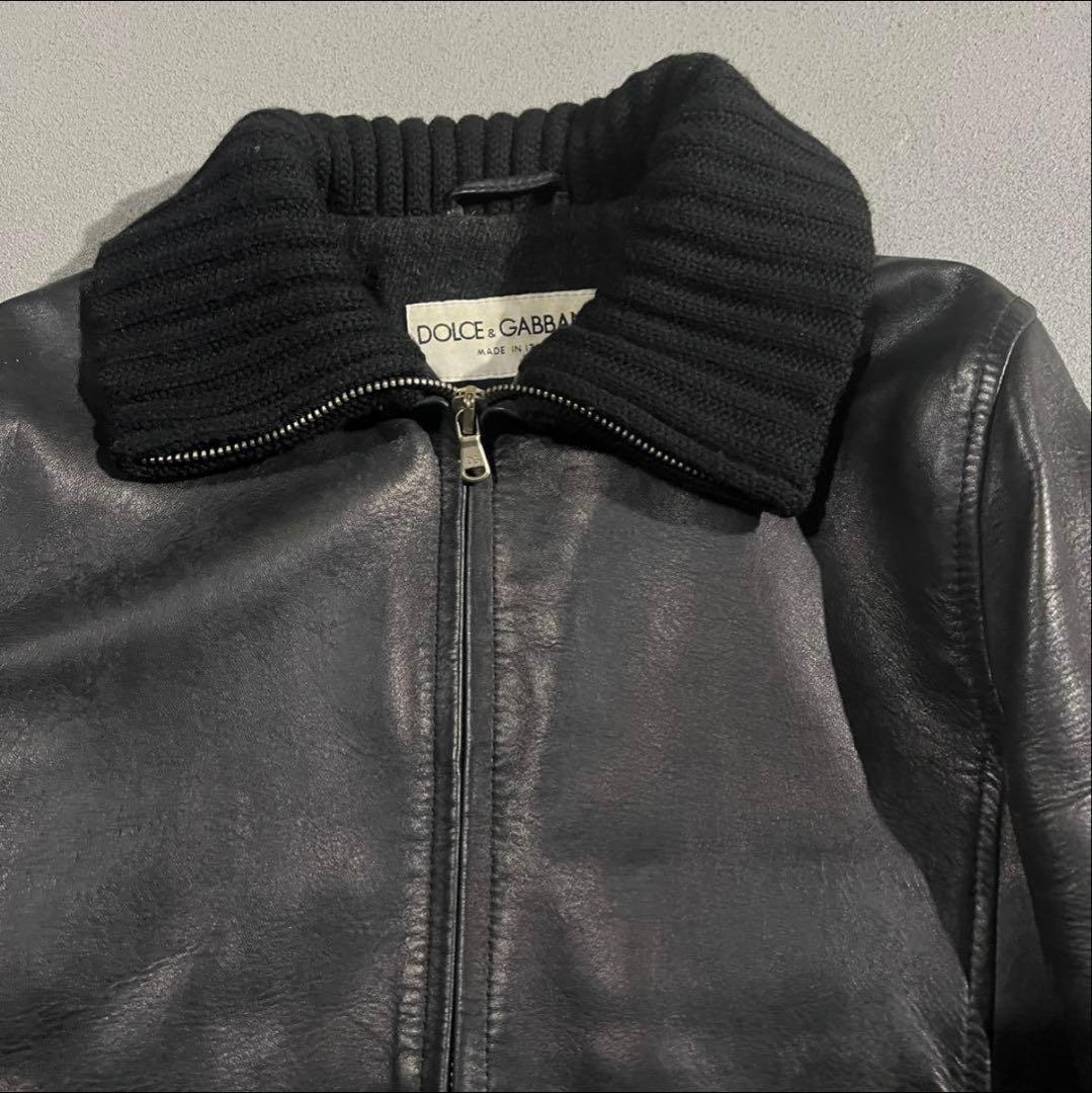 00s DOLCE&GABBANA rib riders jacket - メルカリ
