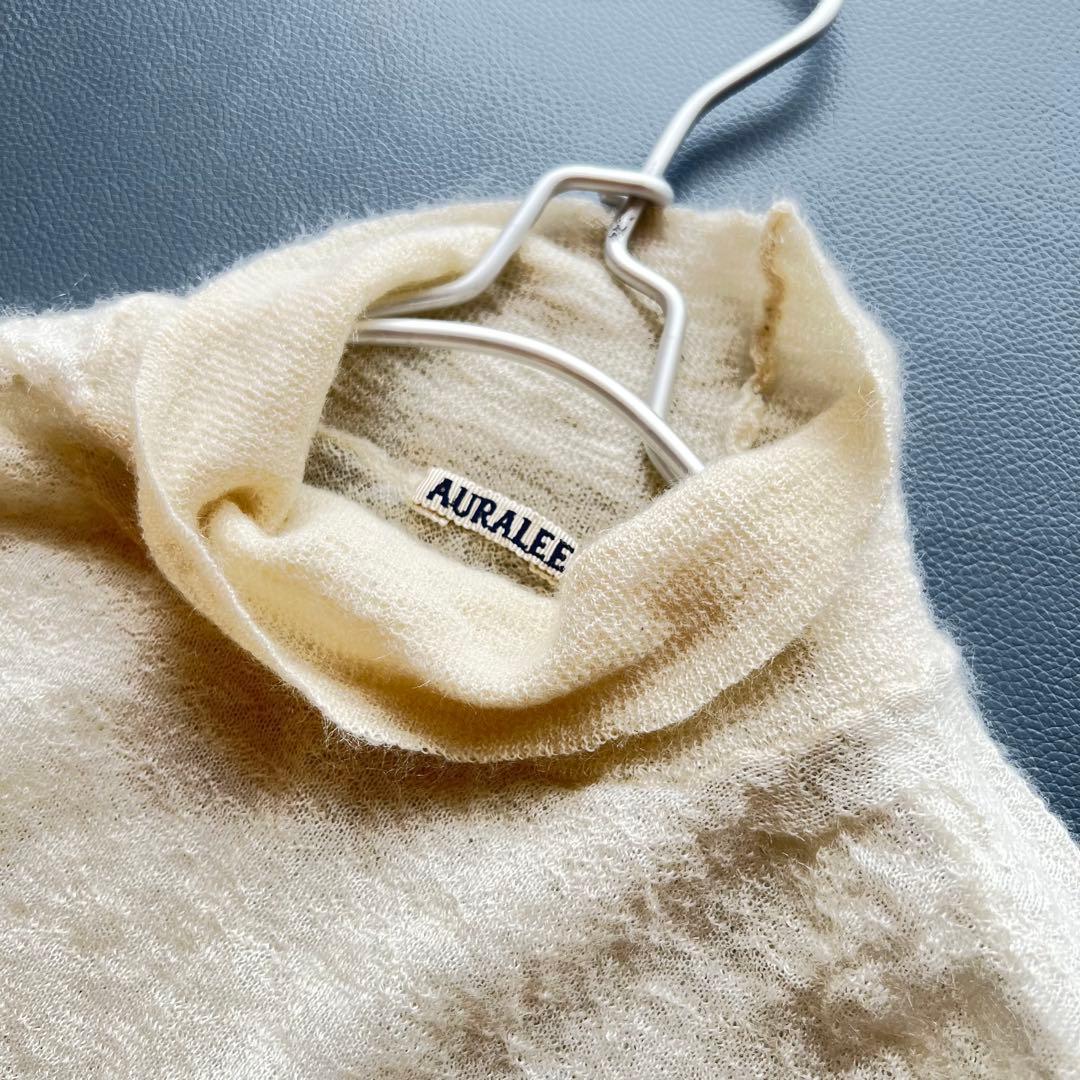 美品✨オーラリー モヘヤ100 ニット タートルネック ハイネック