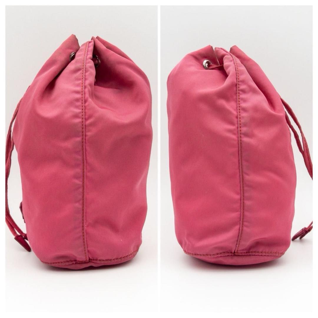 極美品】PRADA テスートナイロン 巾着ポーチ トライアングルロゴ