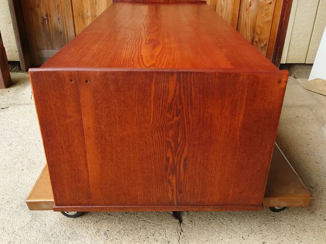 タモの両袖文机　《リペア済》