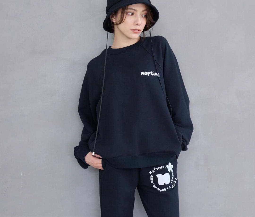 ナップタイム　naptime. Nissy 西島隆弘　スウェット　プルオーバー黒