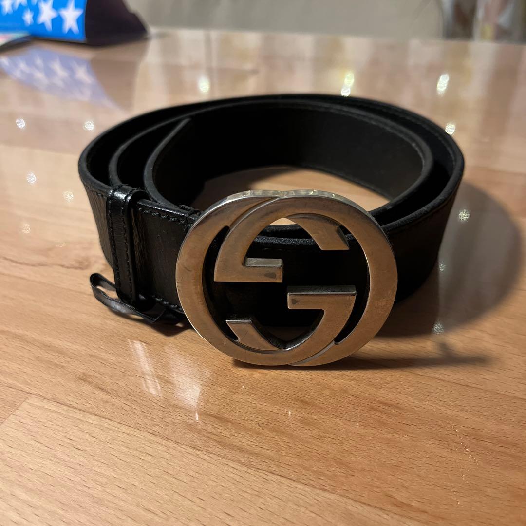 [1月28日まで]GUCCI ブラックレザー ベルト ダブルGロゴ ダブルG リバーシブル ベルト ・ブラック レザー | GUCCI公式