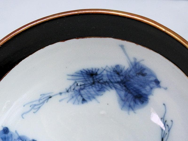 磁器 京焼 古伊万里 金襴手 若松に飛鶴の図 蓋茶碗 E124AS-CFx - メルカリ