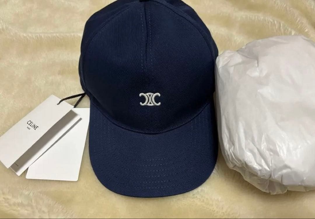 CELINE セリーヌ トリオンフ ネイビー キャップ - メルカリ