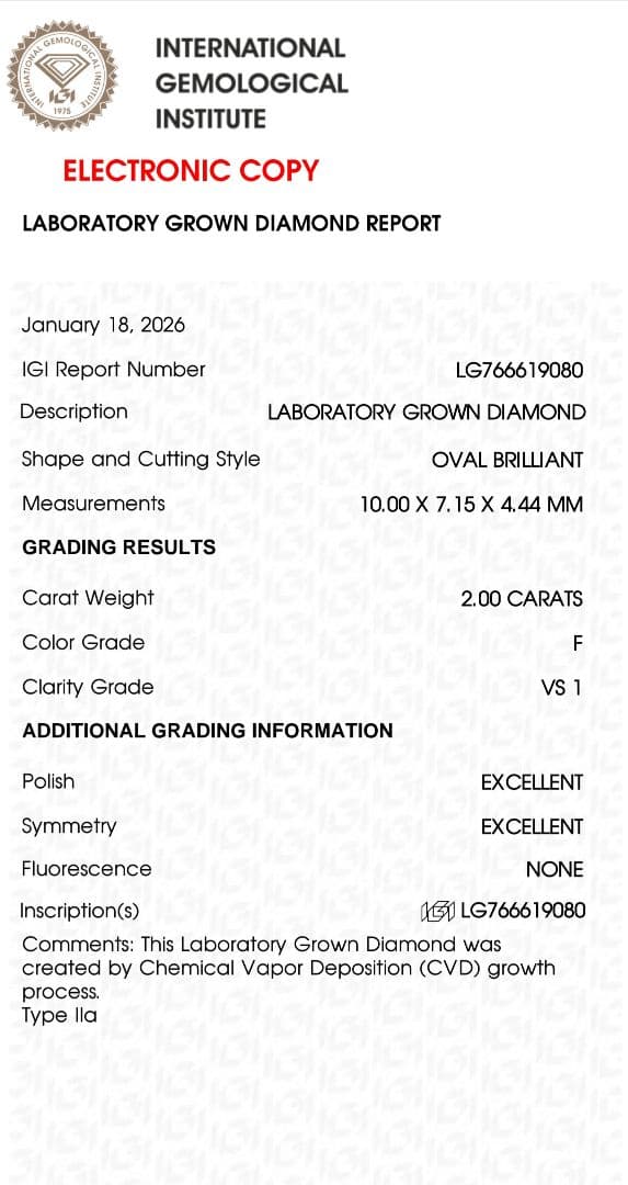 2.00ct F-VS1オーバルラボグロウンダイヤモンド