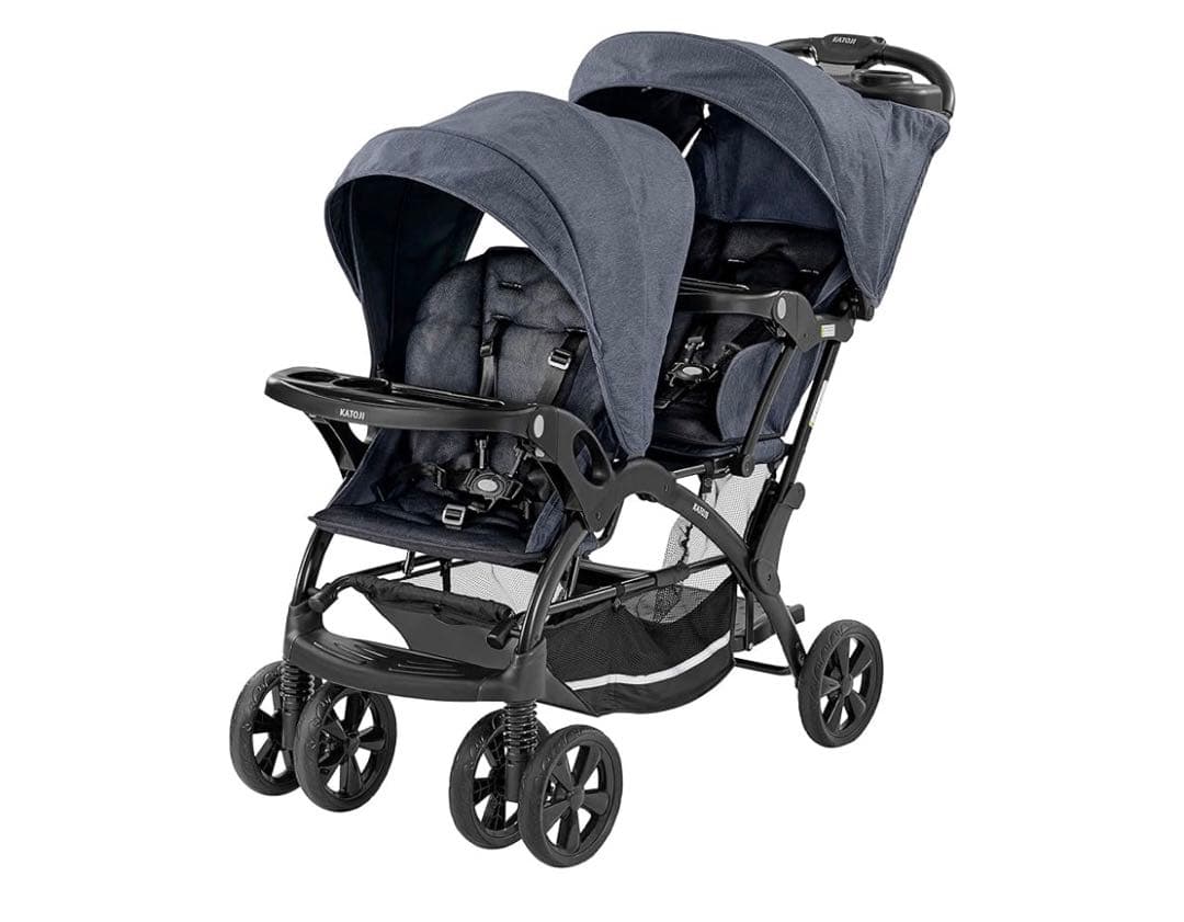 ベビーカー 二人でゴーDX（デニム）レインカバー付 ２人乗り KATOJI カトージ（KATOJI） 二人乗りベビーカー 二人でゴーDX デニム 新生児