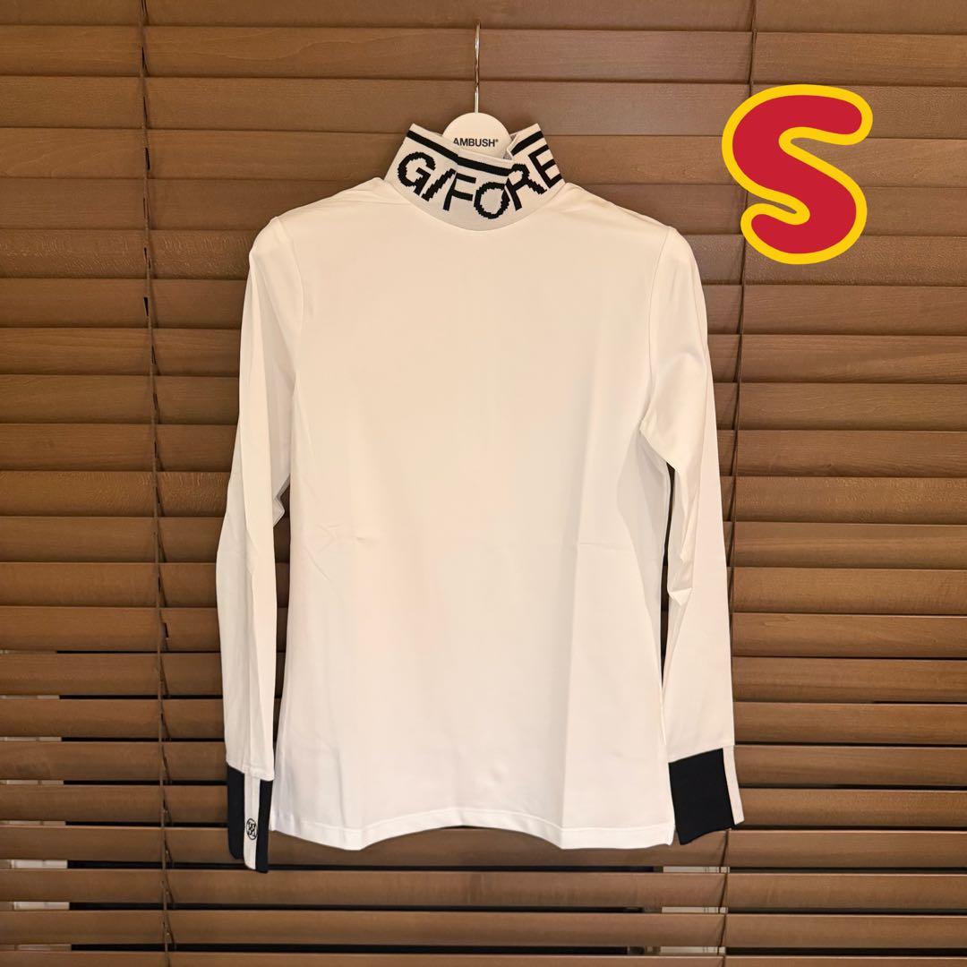 【S】G/FORE ジーフォア ゴルフ カットソー モックネック長袖Tシャツ 白 S】G/FORE ジーフォア ゴルフ カットソー モックネック長袖Tシャツ 白