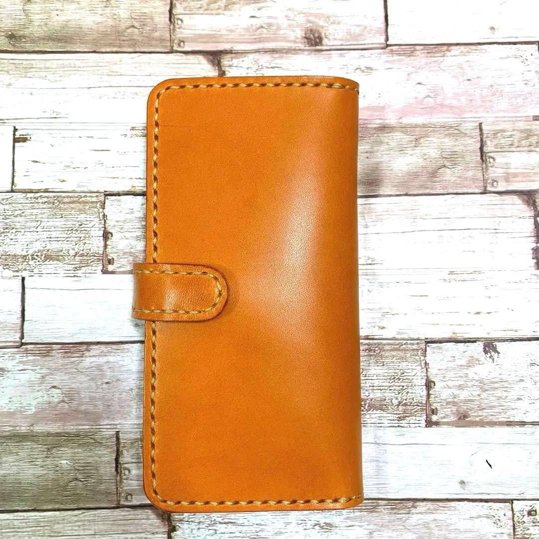 本革 栃木レザー キャメル iPhoneケース スマホケース 手帳型