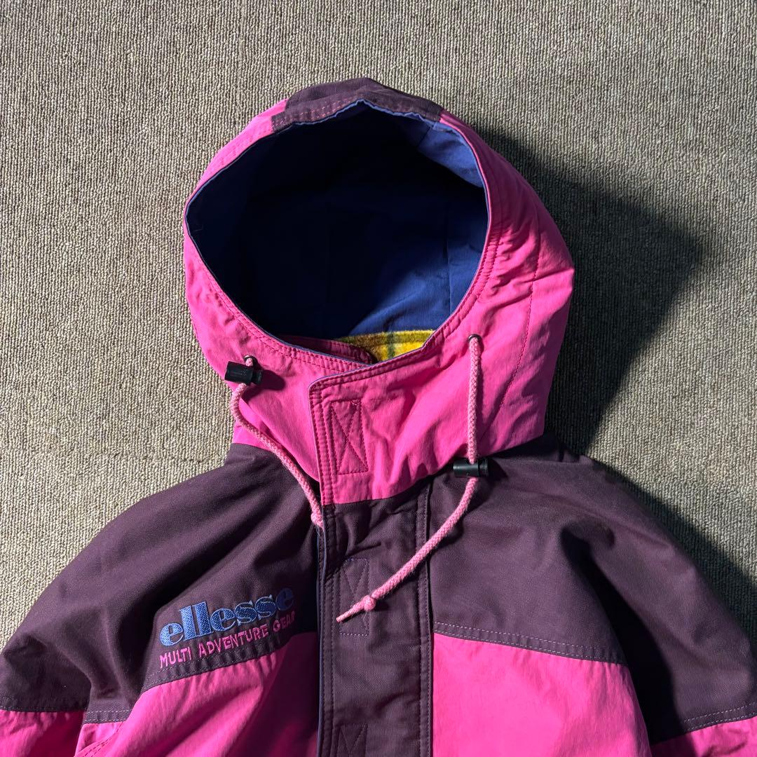 90s ellesse アノラックパーカー スノボウェア ドローコード 短丈