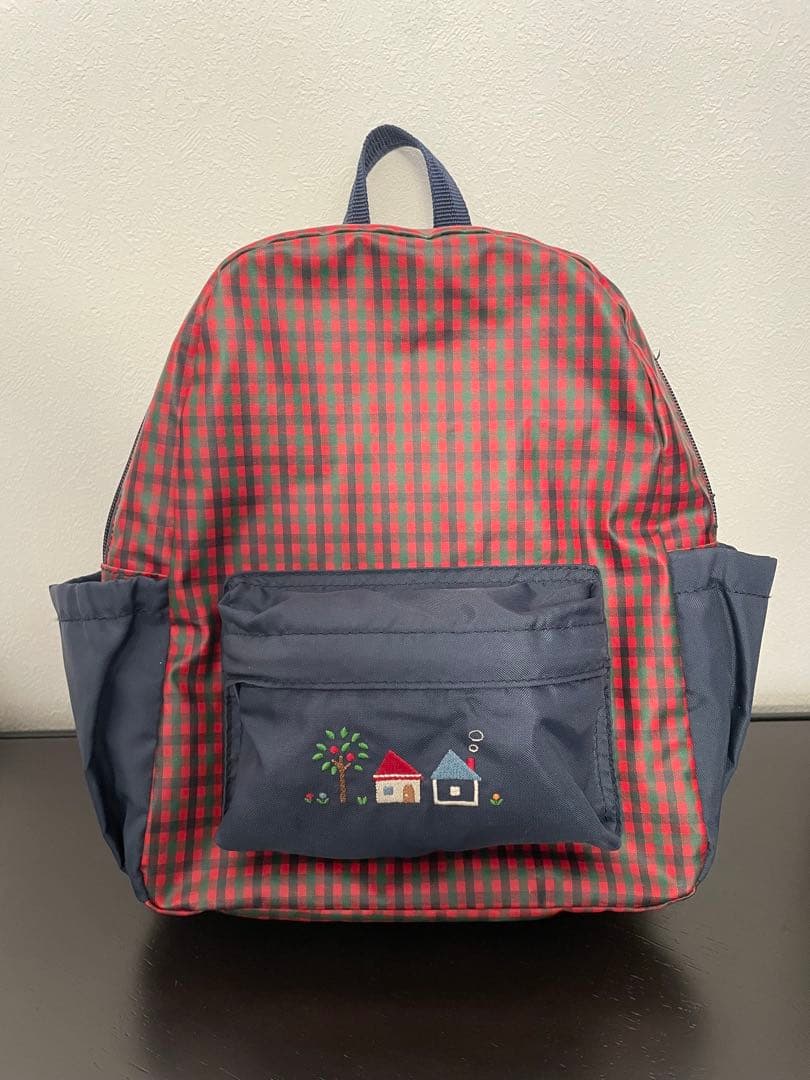 ファミリア 赤チェック柄 リュック - メルカリ