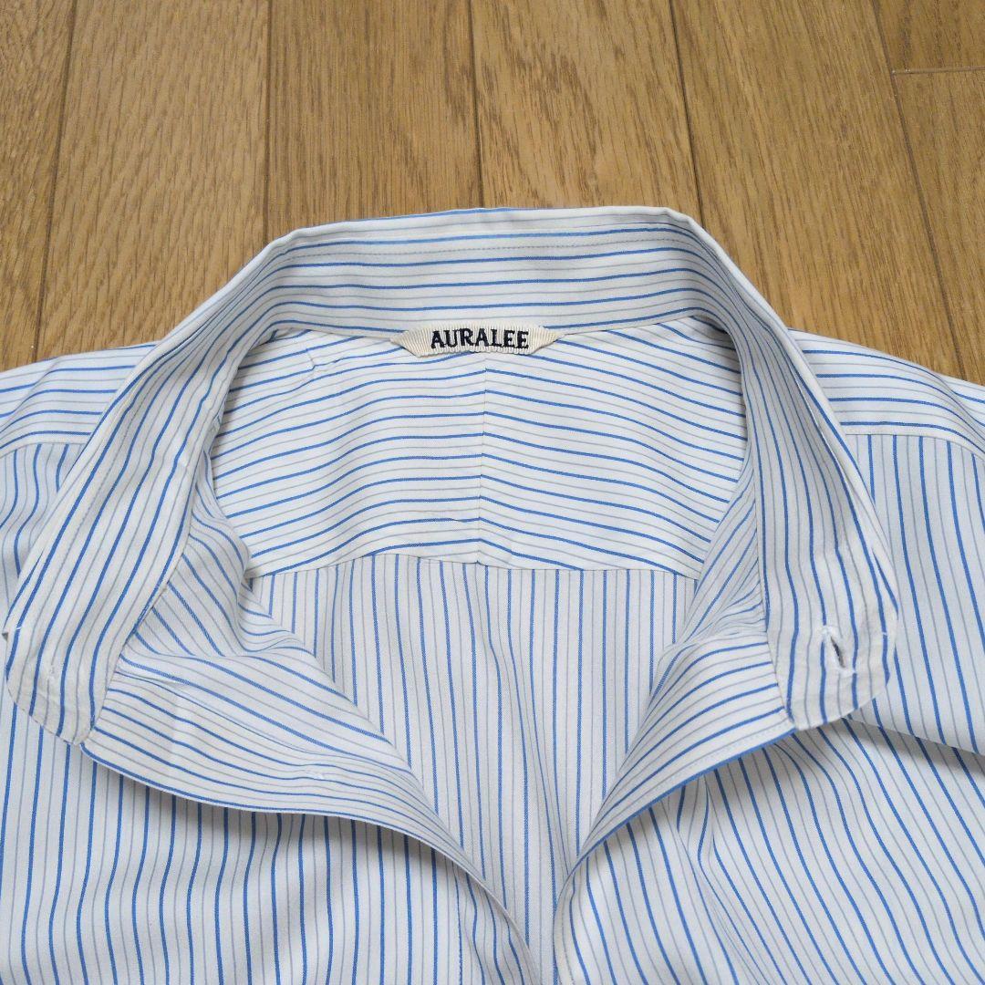 AURALEE COTTON SILK STRIPE SHIRT コットンシルク - メルカリ