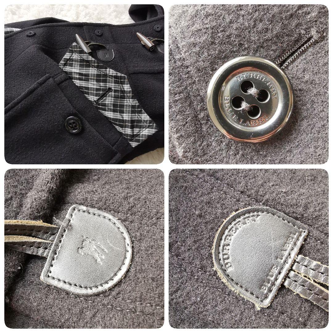 バーバリー ブルーレーベル ダッフルコート ホース 刻印 ロゴ チェック