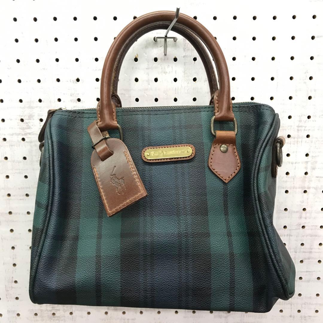 ユーズド POLO RALPH LAUREN ブラックウォッチミニボストンバック