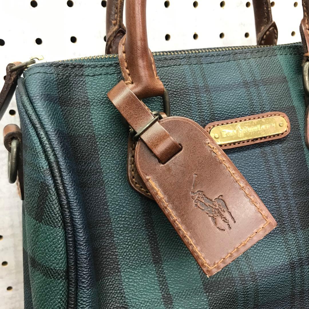 ユーズド POLO RALPH LAUREN ブラックウォッチミニボストンバック