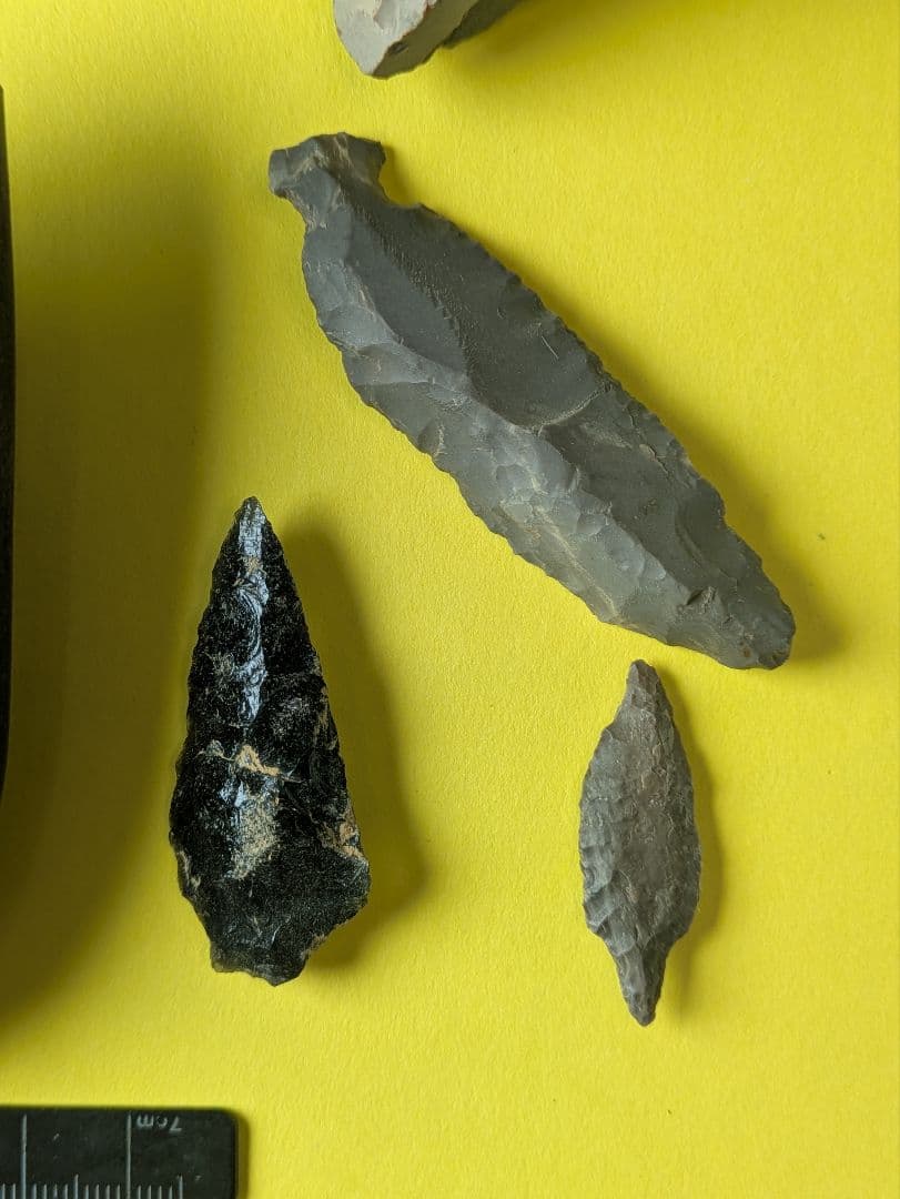 石器セット【出土品】石斧、石槍、石匙、石鏃 計 6点