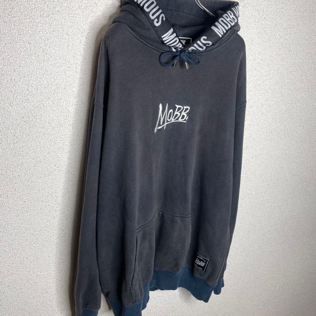 mobb モブ ロゴ 刺繍 XLサイズ BLACK フーディ パーカー - メルカリ
