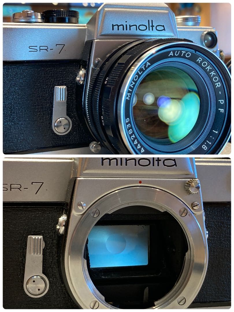 ☆希少美品☆minolta sr-7/緑のロッコールf1.8☆完動品＊初期保証付