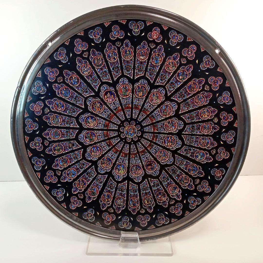 大判ノートルダム大聖堂(パリ)ステンドグラス 北のバラ窓 グラス