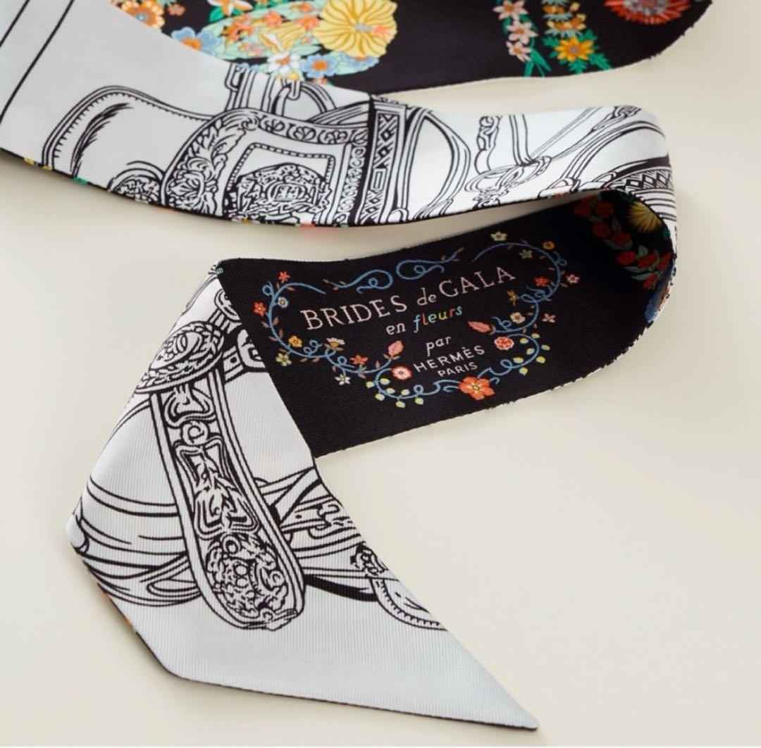 エルメス 2025ツイリー《ブリッド・ドゥ・ガラ　アン・フルール＆アイライナー》