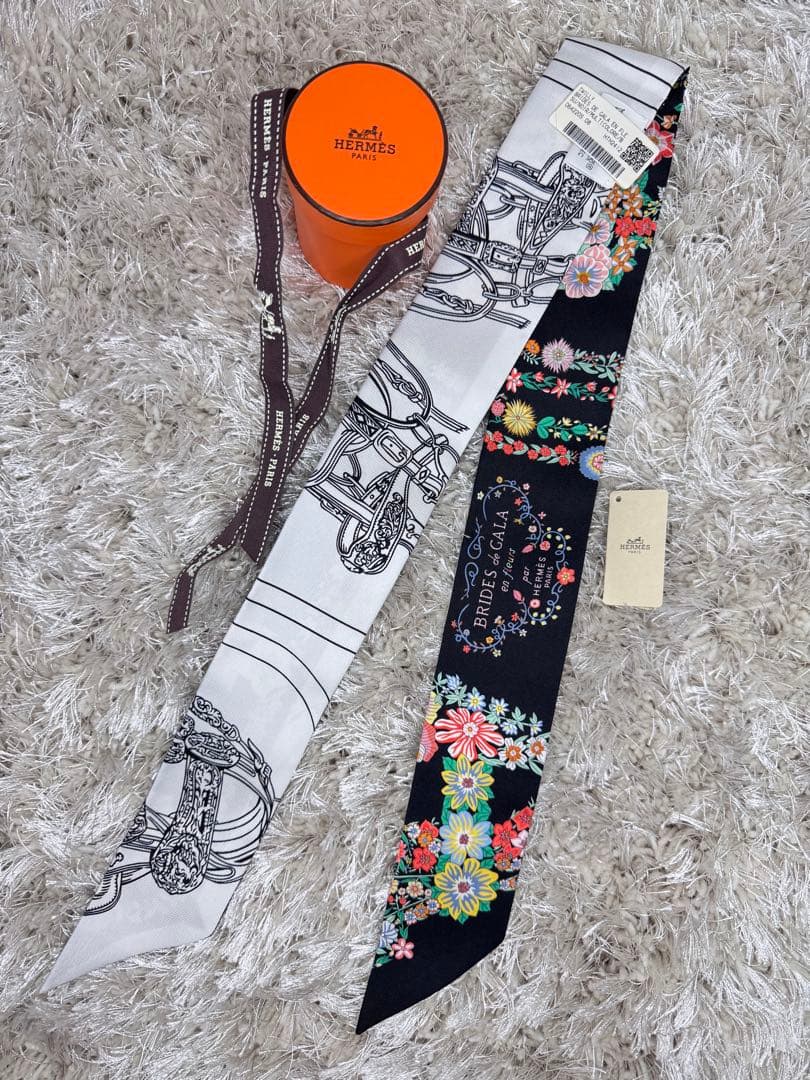 エルメス 2025ツイリー《ブリッド・ドゥ・ガラ　アン・フルール＆アイライナー》