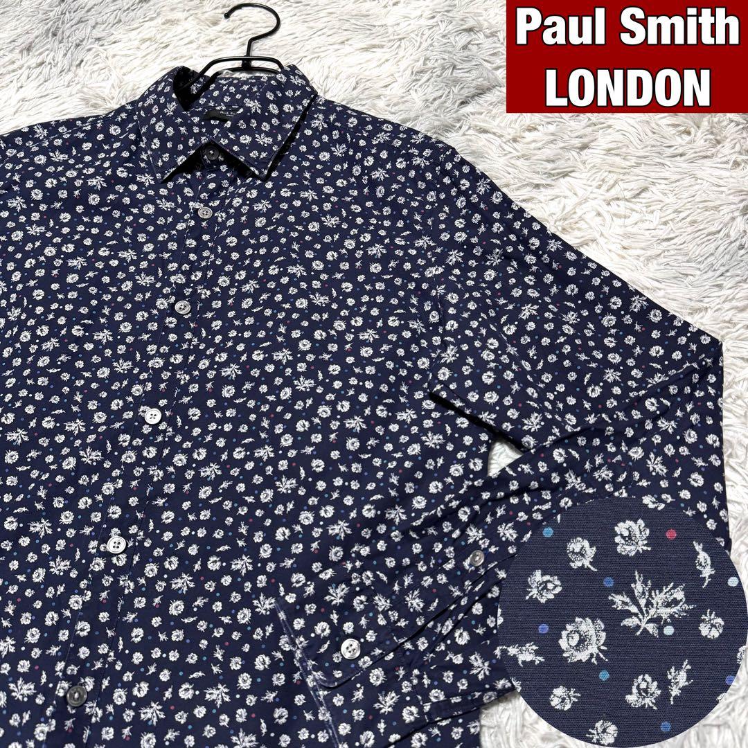 ポールスミスロンドン 長袖シャツ 総柄 ボタニカル フラワープリント