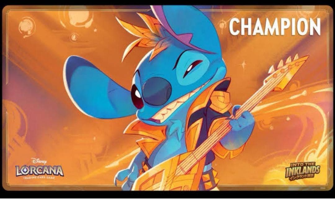 スティッチ　ロックスター　プレイマット　ロルカナ　優勝賞品 Lorcana-tcgゲームプレイマット、スティッチロックスター、エルザ精神