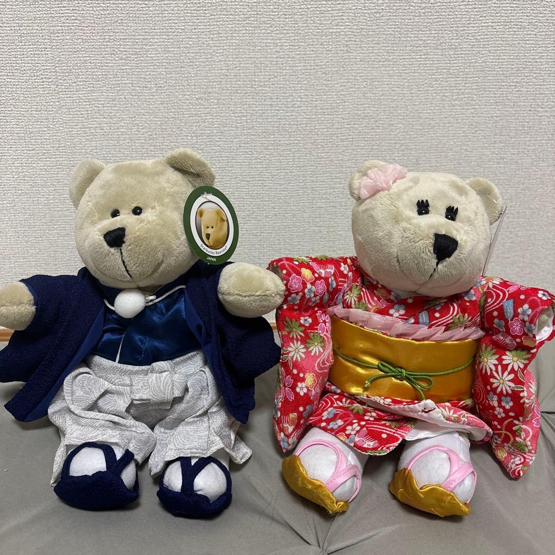 最終値引き スタバ 日本 ペア着物 ベアリスタボーイ、ベアリスタガール