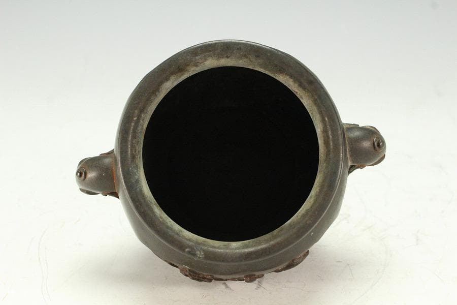 古銅 象耳 花鳥紋 香炉 古美術(K-LC955) - メルカリ