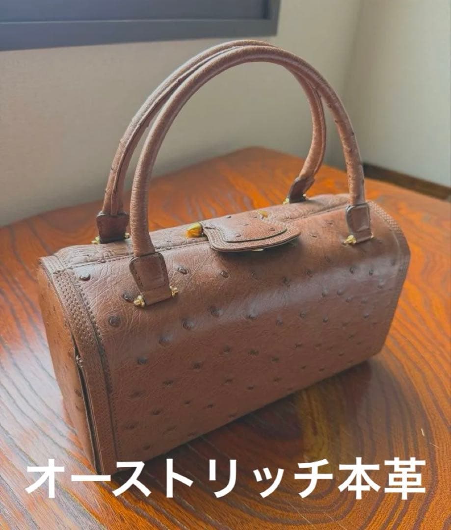 JRA】オーストリッチ本革ハンドバッグ⭐︎ボストン⭐︎利休⭐︎冠婚