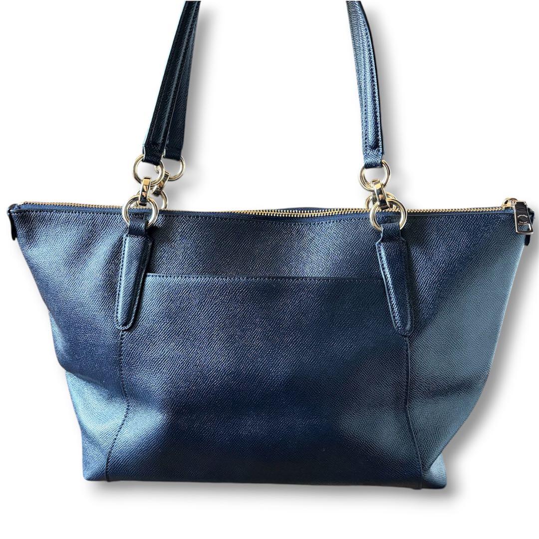 COACH コーチ トートバッグ レザー ネイビー PVC A4可 F57526 - メルカリ