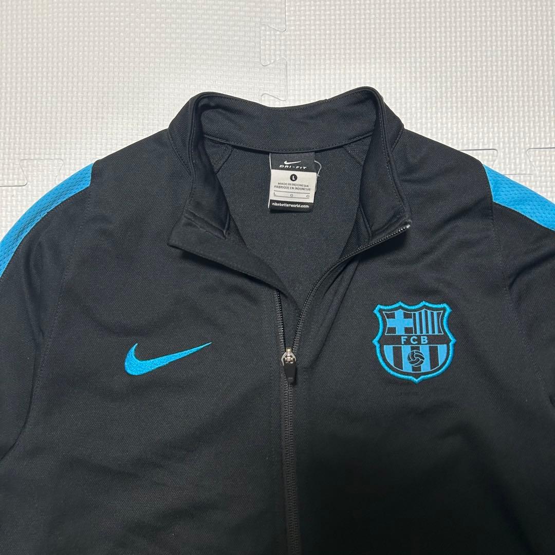 NIKE バルセロナ ジャージ セットアップ 黒×水色 Lサイズ 細身 刺繍