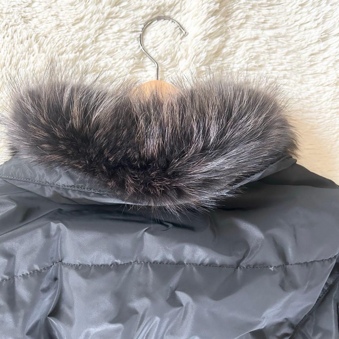 極美品】BALMAIN ダウンコート Aライン ラクーン ロング ブラック L