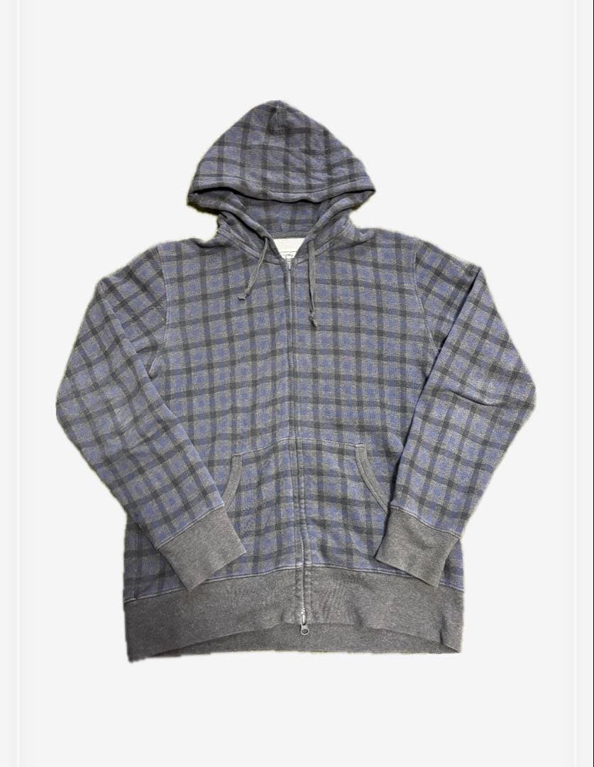 Old Uniqlo チェック柄ダブルジップパーカー 00s - メルカリ