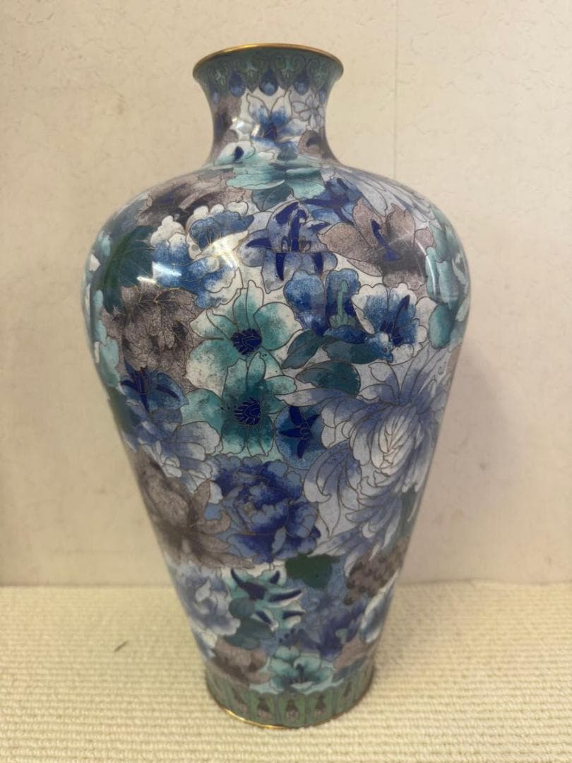 Myday公式アカウント01 花器 花瓶 七宝焼 中国美術 置物 花入 中国美術/中国七宝/花文花生 /花瓶花器/ 花入/ 花生/ 古玩/ 唐物/ 金属