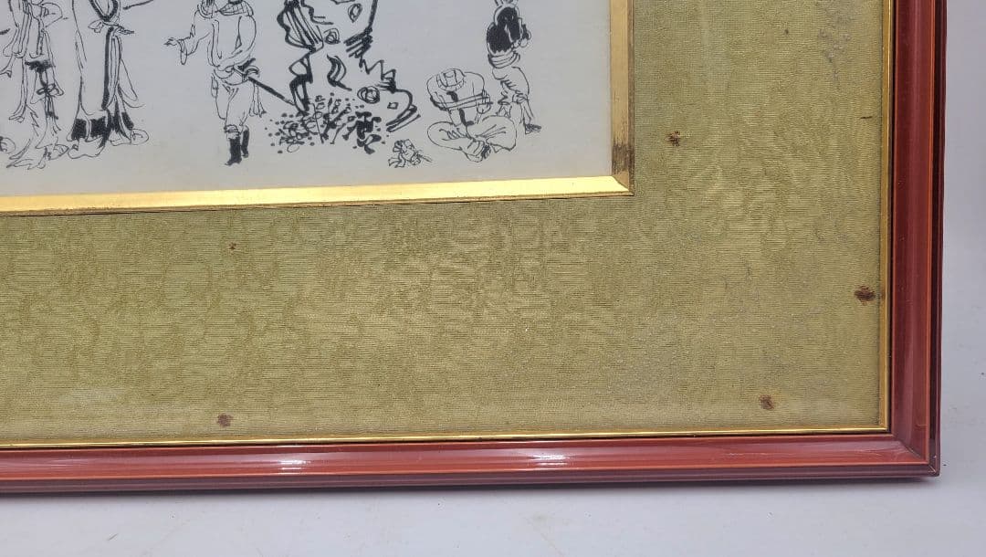 木村荘八　三国志　ペン画　額入り　書画、骨董品、美術品