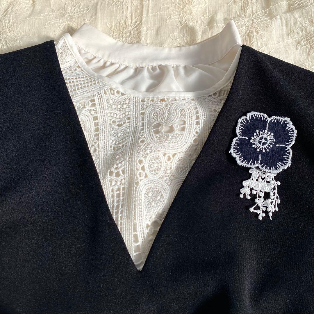 ミナペルホネン ブローチ アネモネBK レースモチーフ付き - メルカリ