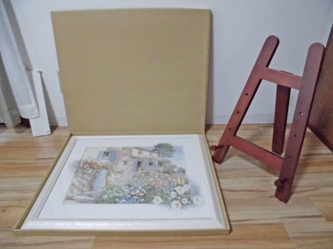 インテリアアート絵画　ピーター・モッツ　イーゼル付き　自然豊かでノスタルジック