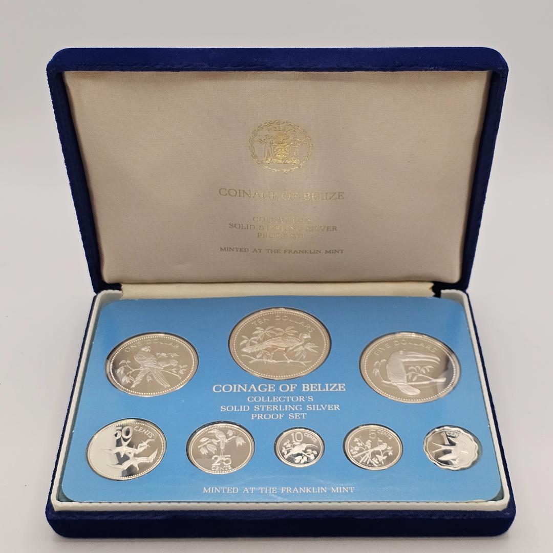 【純銀】1975年 ベリーズ公式通貨 プルーフ 8種 フランクリンミント 楽天市場】1975 年ベリーズ貨幣プルーフセット フランクリンミント 8