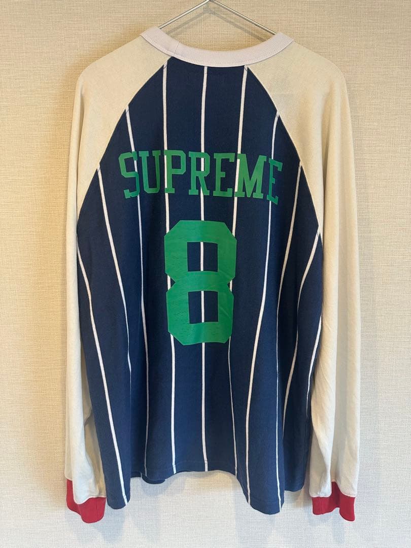 スケートボード Supreme Stripe Raglan L/S Top \"Navy\"