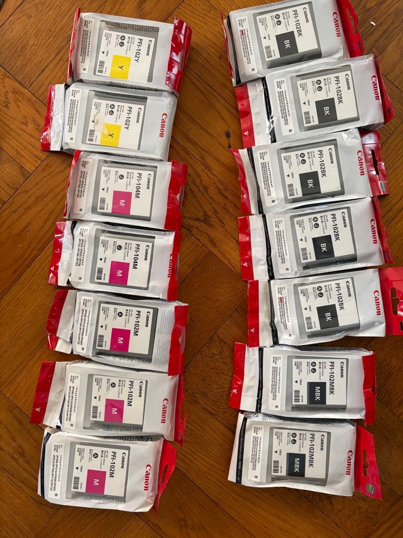 Canon インクカートリッジ 12個セット　PFI-102 IPF610 他 iPF5000/iPF5100/iPF6000S/iPF6100/iPF6200 インクカートリッジ／用紙