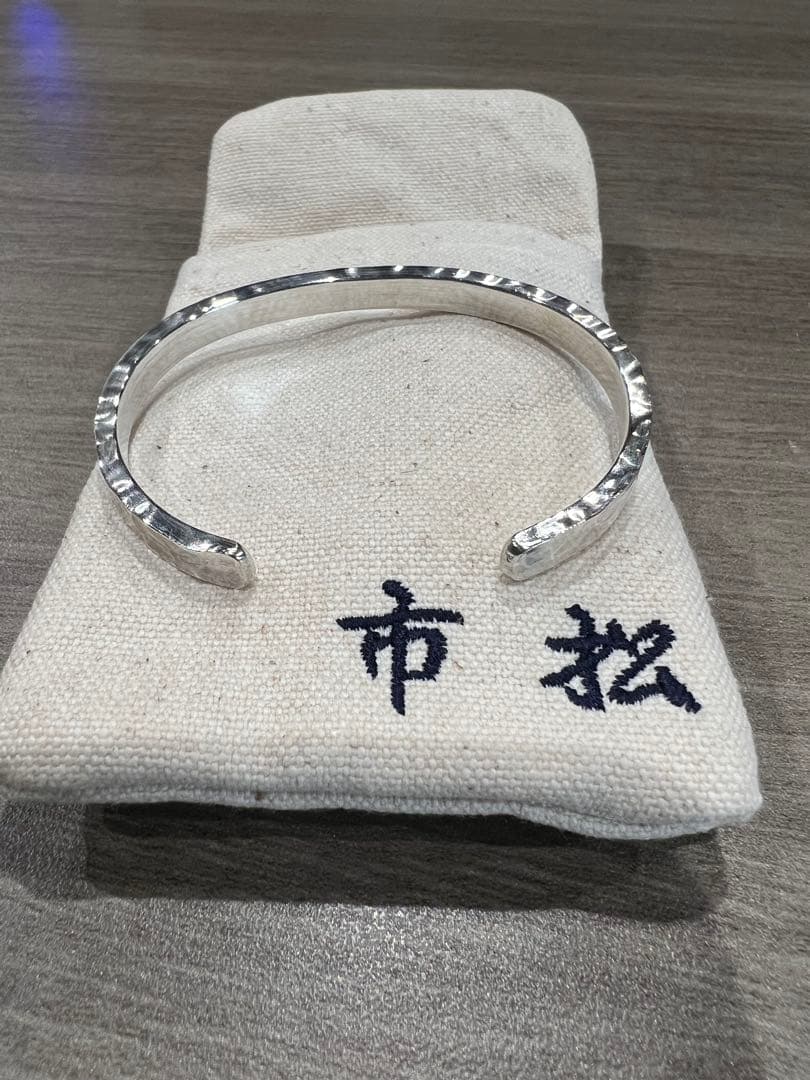 市松シルバーバングル5mmブレスレット