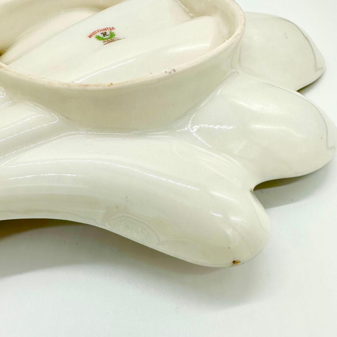 希少】戦後・占領期 手描きシェル皿｜金彩×和柄｜ヴィンテージ 昭和レトロ