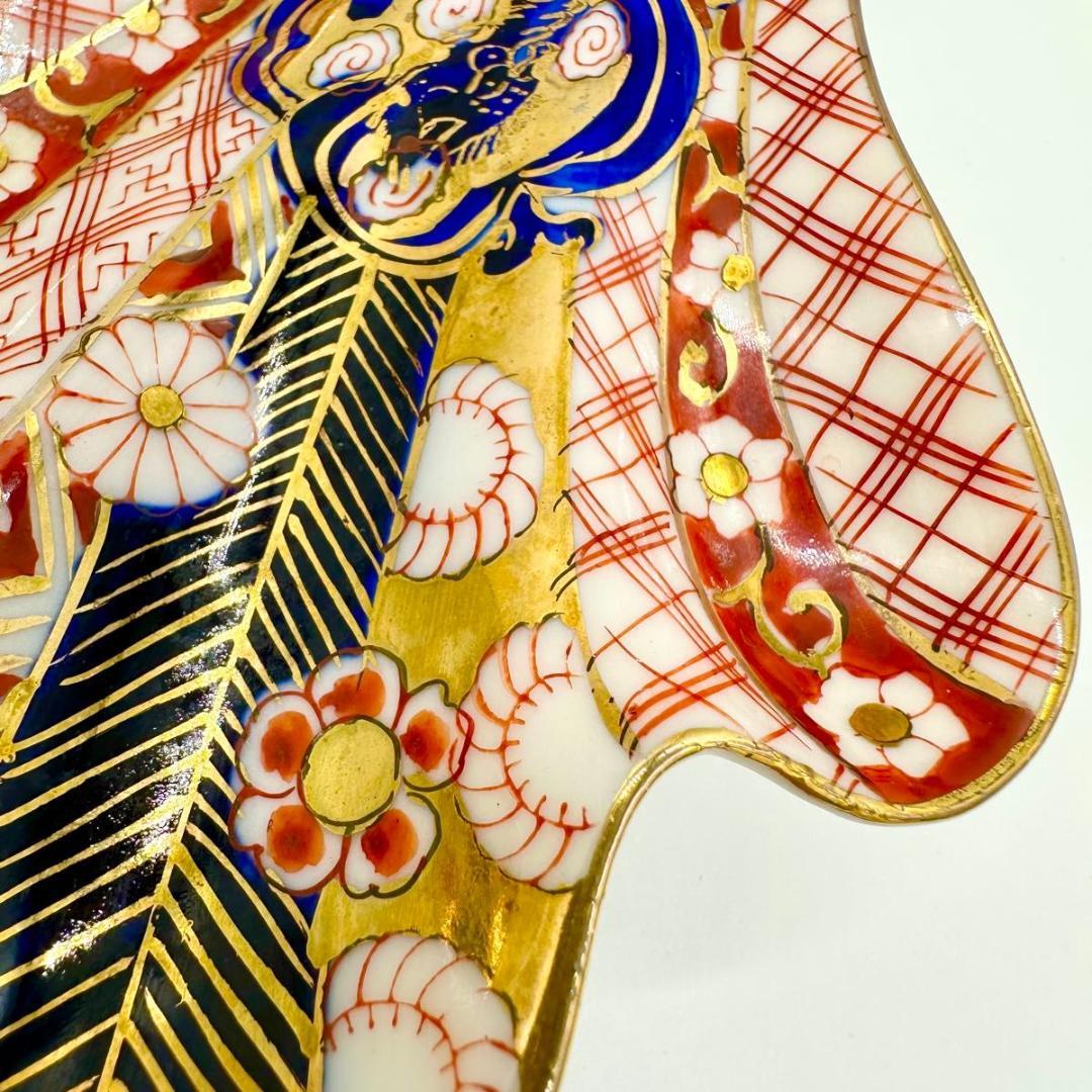 希少】戦後・占領期 手描きシェル皿｜金彩×和柄｜ヴィンテージ 昭和レトロ