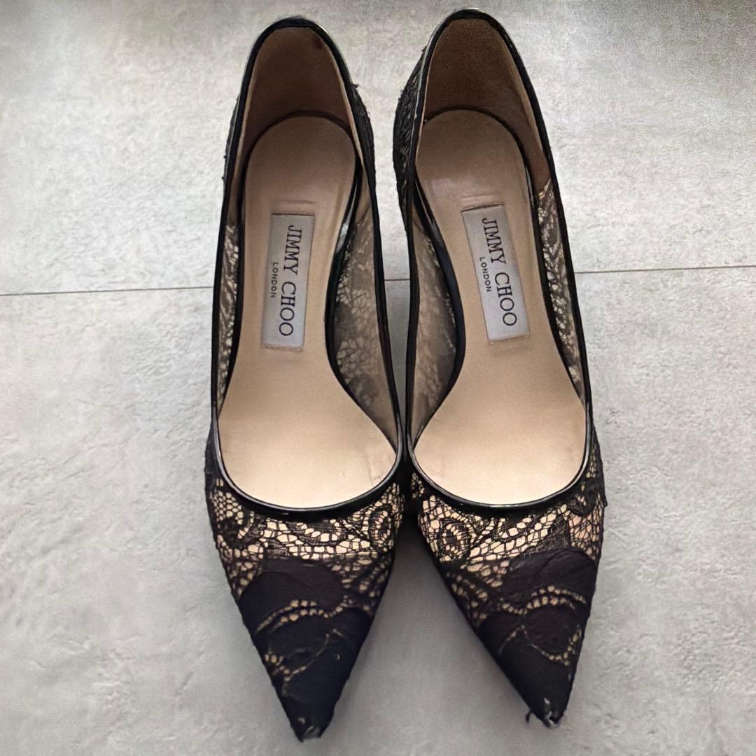 JIMMY CHOO ブラック レース ハイヒール　23.5 極美品✨JIMMY CHOO ROMY 85 ブラック レース ハイヒール 39 - メルカリ