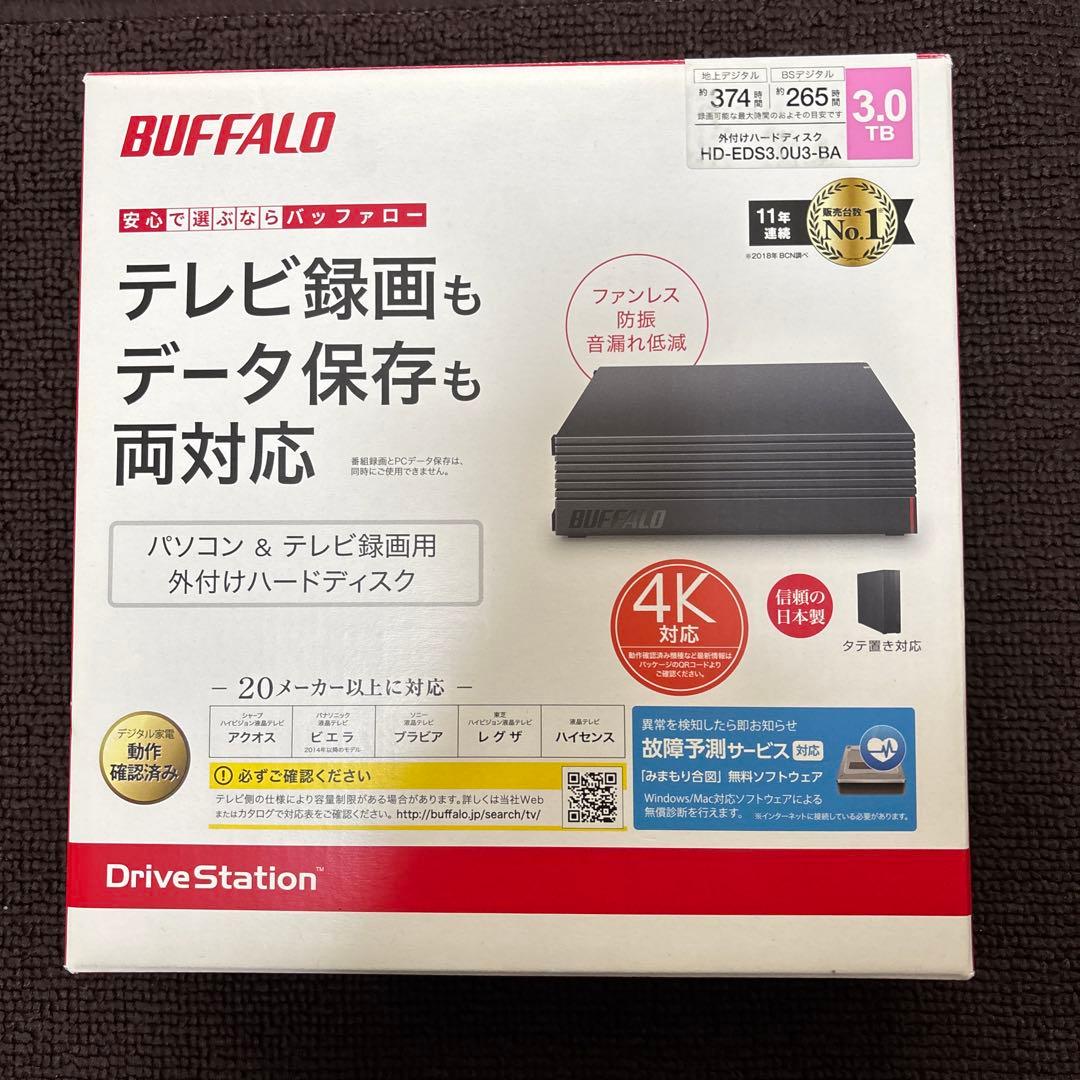 BUFFALO HD-EDS3U3-BA 3.0TB 外付けハードディスク