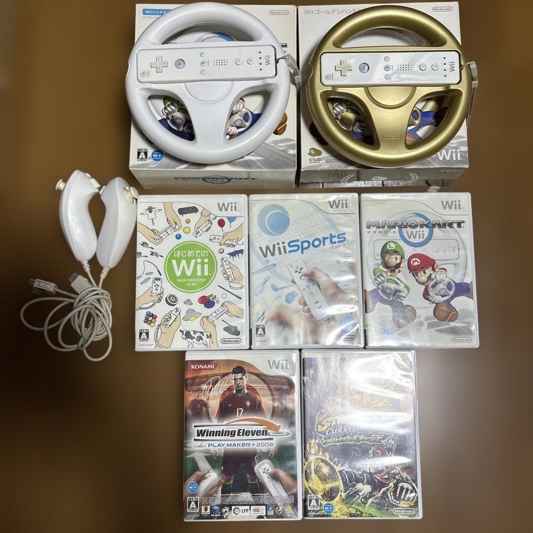 Wiiハンドル2個とゲームソフト5本セット 懐かしいレア - メルカリ
