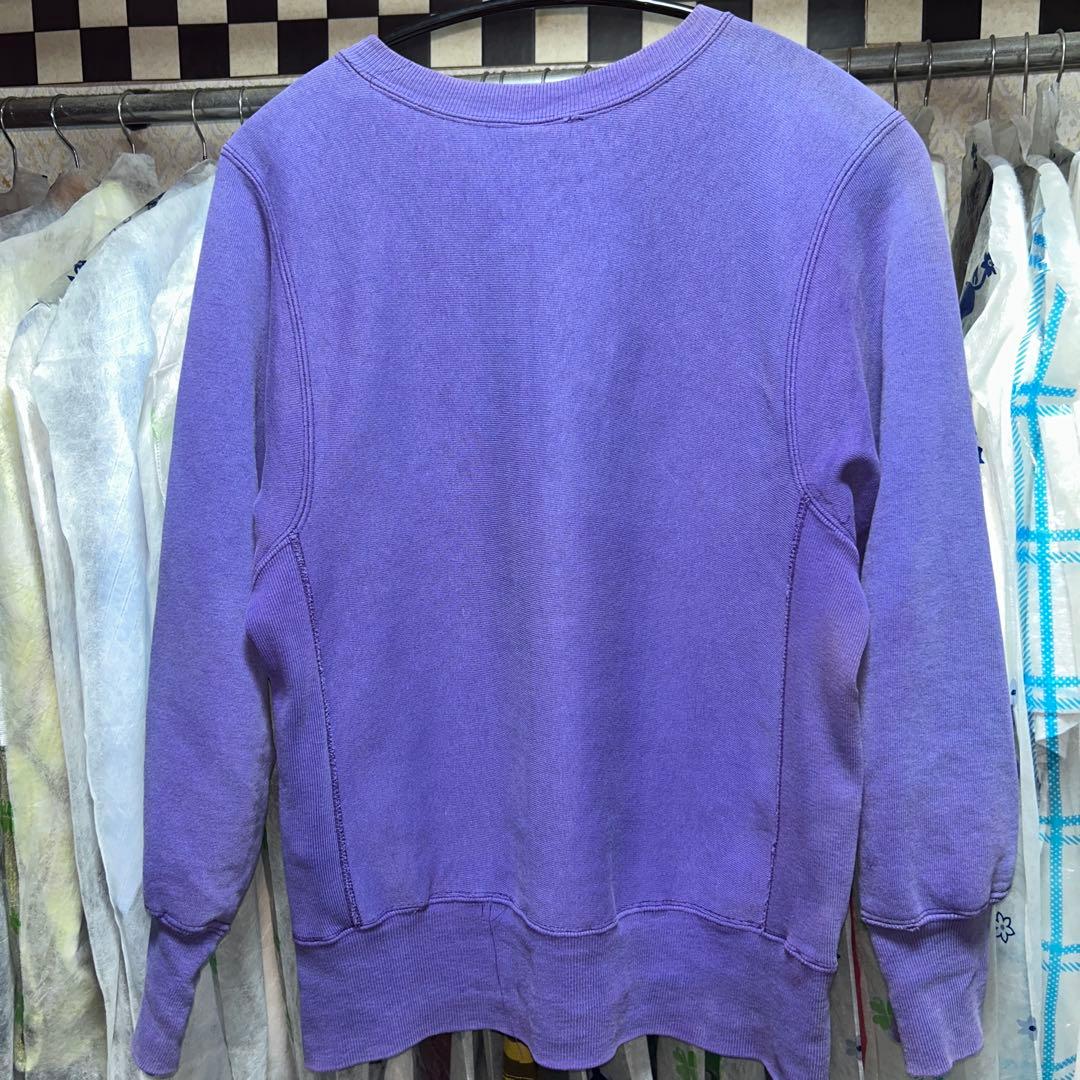 チャンピオン90s リバースウィーブ USA製 パープル ボロ フェード